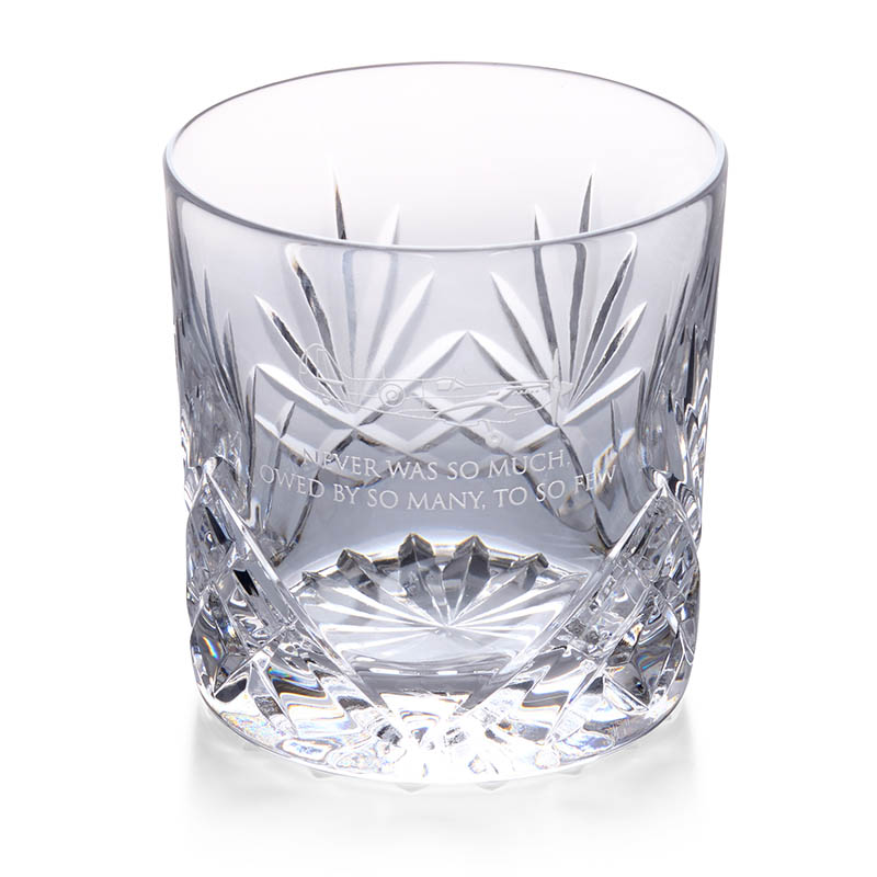 single Spitfire engraved crystal classic glass whiskey